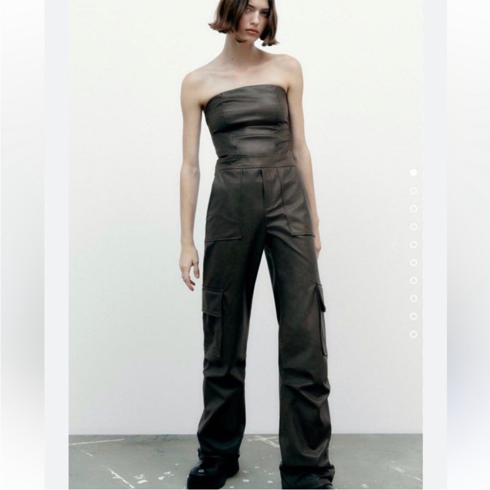 Zara Strapless Olive Jumpsuit